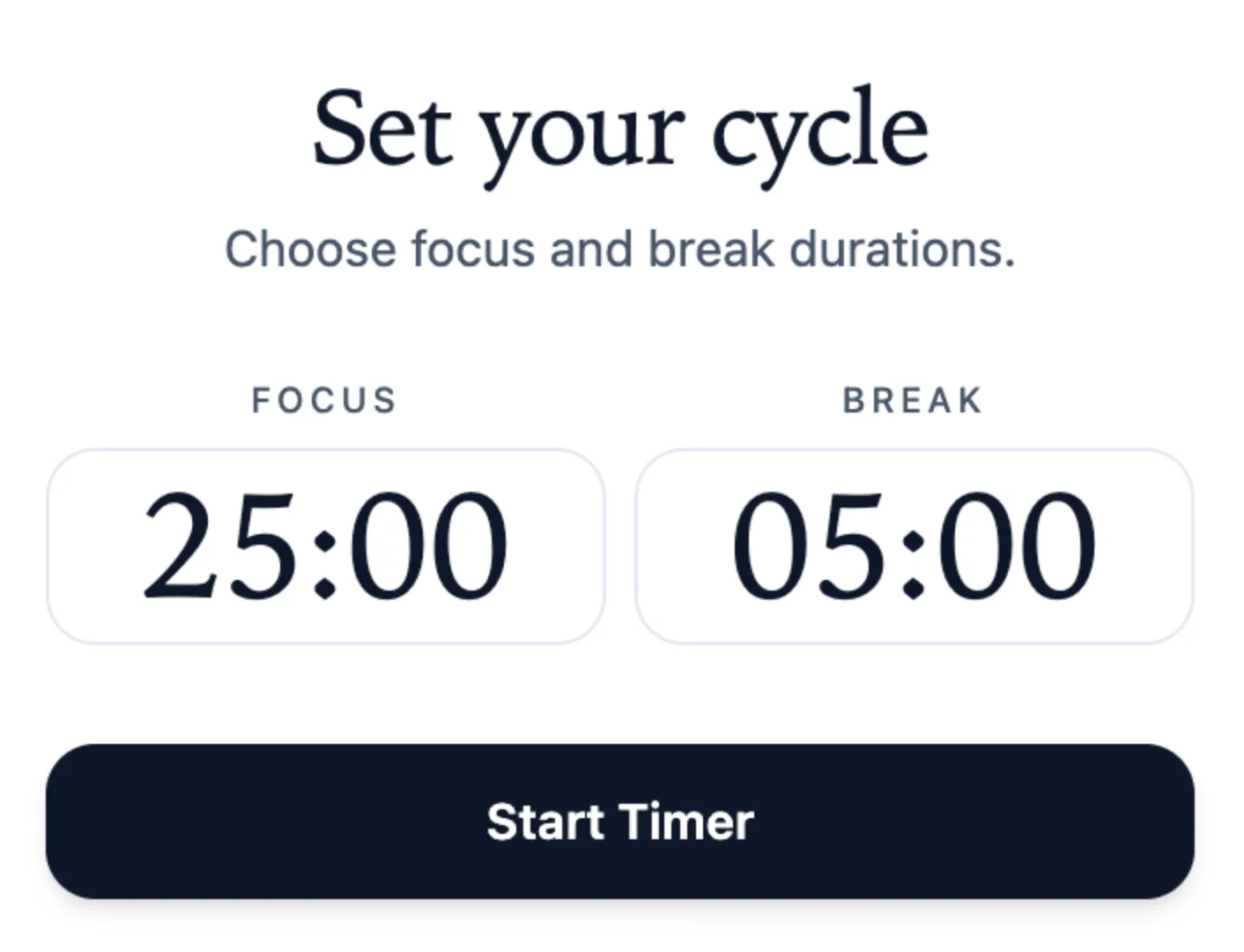 Set your cycle