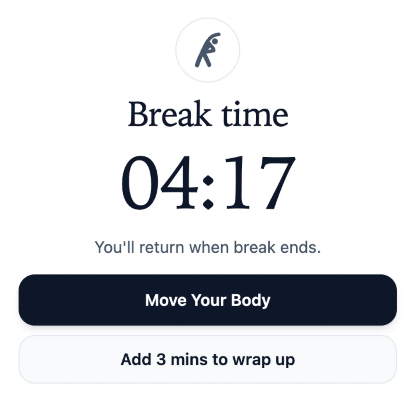 Get reminded at break time